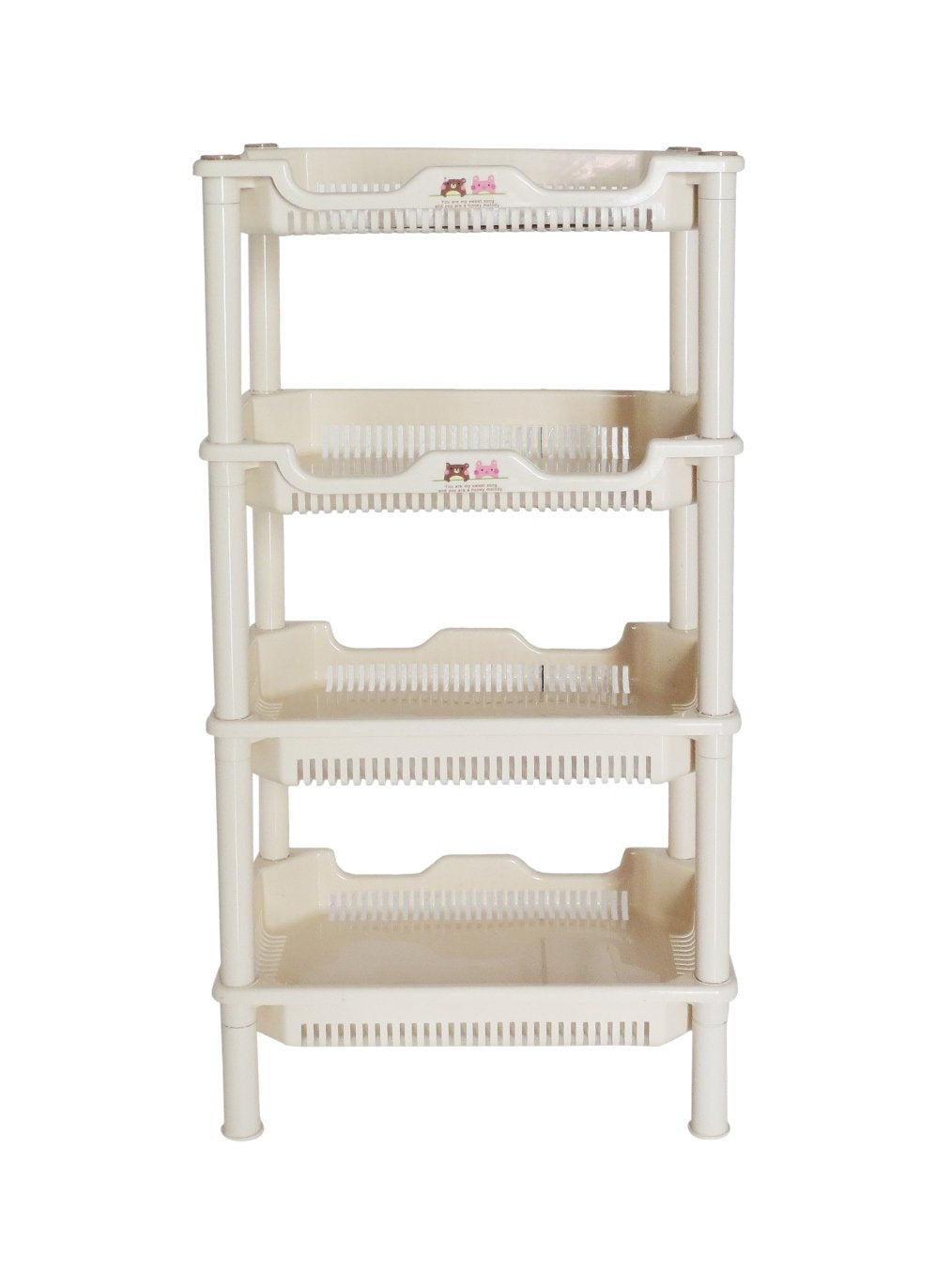 4 Tier Plastic Shelf Storage Rack for Your Home,Kitchen & Bathroom