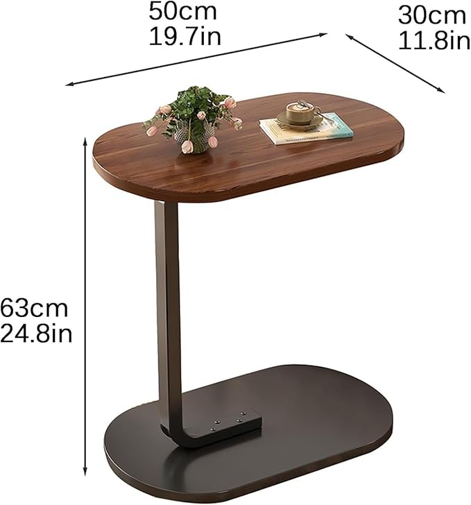 Genaric Home Side Tables for Small Spaces，Sofa Side Table Small Coffee Table Anti-Rust Waterproof, End Tables for Living Room Bedroom Balcony Office (BROWN)