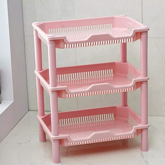 Kitchen Rack Storage Rack Household Large Rectangular Three Layer Combination Storage Rack