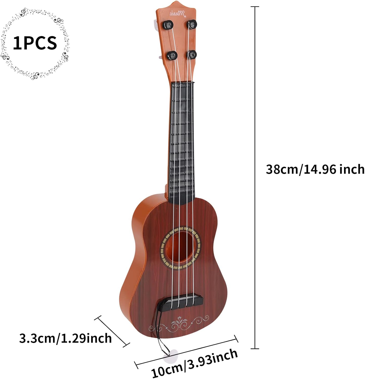 Ukulele Toy for Beginner, 42 CM Guitar Musical Toy Ukulele Instrument Kids Toy with 4 Adjustable Strings Classical Instrument for Toddlers 3-12 Boys and Girls