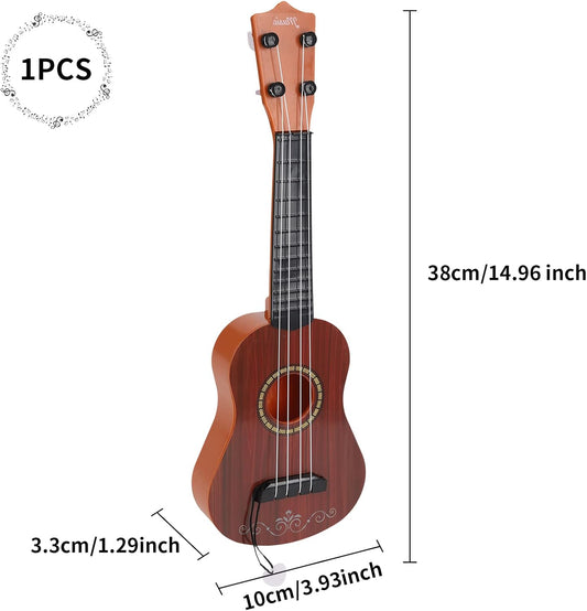 Ukulele Toy for Beginner, 42 CM Guitar Musical Toy Ukulele Instrument Kids Toy with 4 Adjustable Strings Classical Instrument for Toddlers 3-12 Boys and Girls