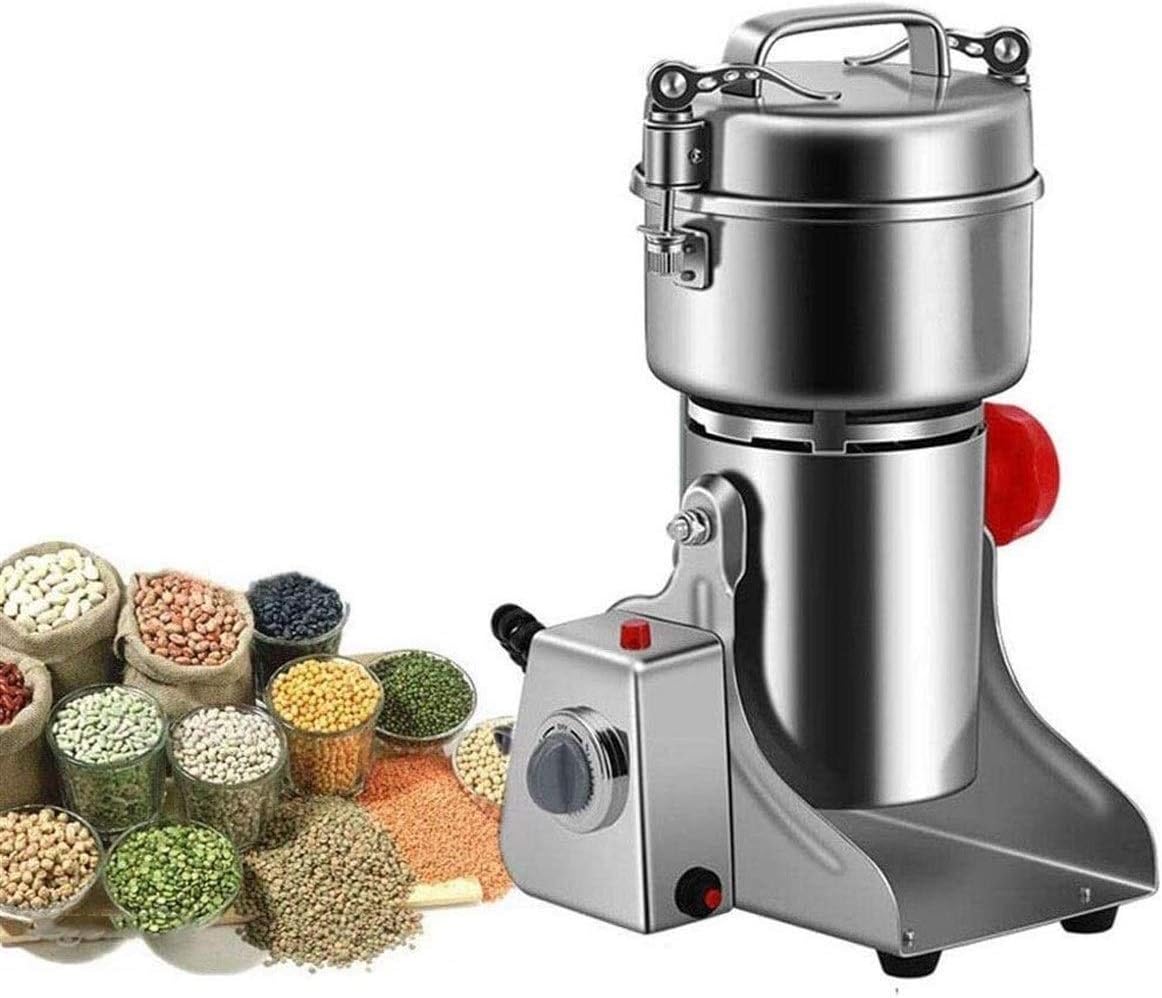 Grain Mills Commercial Electric Grain Grinder Mill Spice Grinder Grain Powder Grinder Grinding Machine Chinese Medicine Spice Herb Grinder Flour Mill Pulverizer CE Approved (Color : Red)