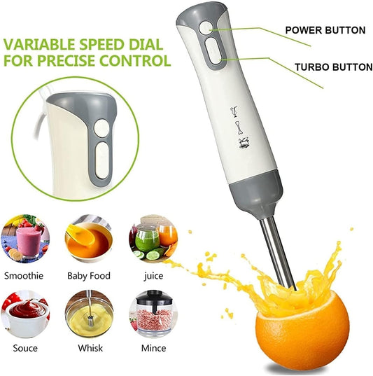 600W 3 in 1 Multi-Function Hand Blender, 3 Speed Stick Blender with 500ml Cutting Bowl, Milk Frother, Egg Whisk, for Food Puree