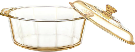 Visions 4.1 Litre Pyroceram Diamond Casserole with Glass Cover, Brown
