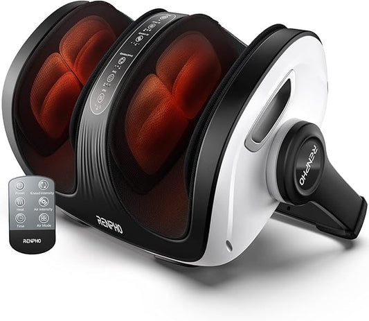 Foot Massager Machine, Shiatsu Foot and Calf Massager with Heat and Remote, Deep Kneading and Rolling Calf and Leg Massage with Handle