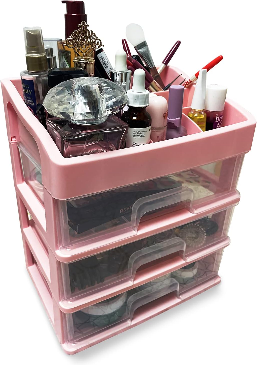 Makeup Organizer with transparent 3 Drawers