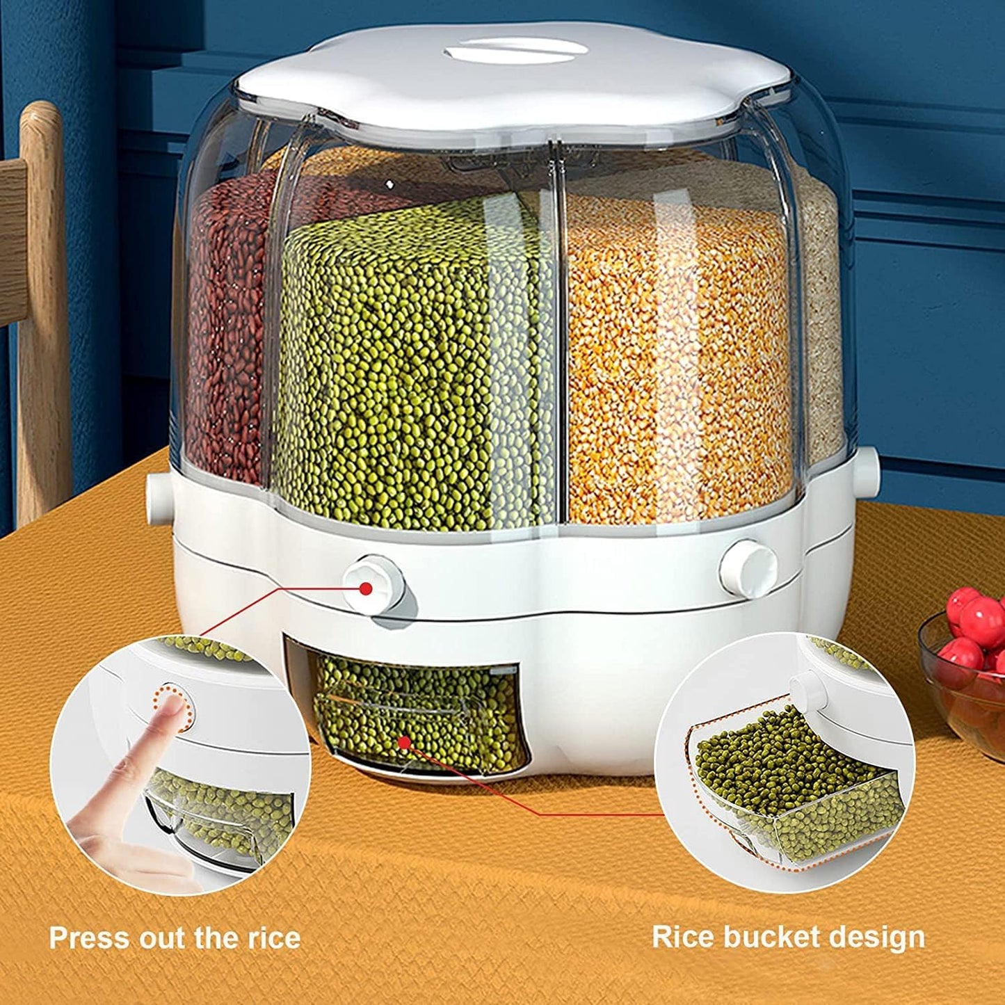 6-Grid Round Rice Dispenser