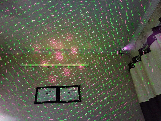 Latest Laser Mini Disco Light Projector Stage Lighting Sound Activated Laser Light for Party