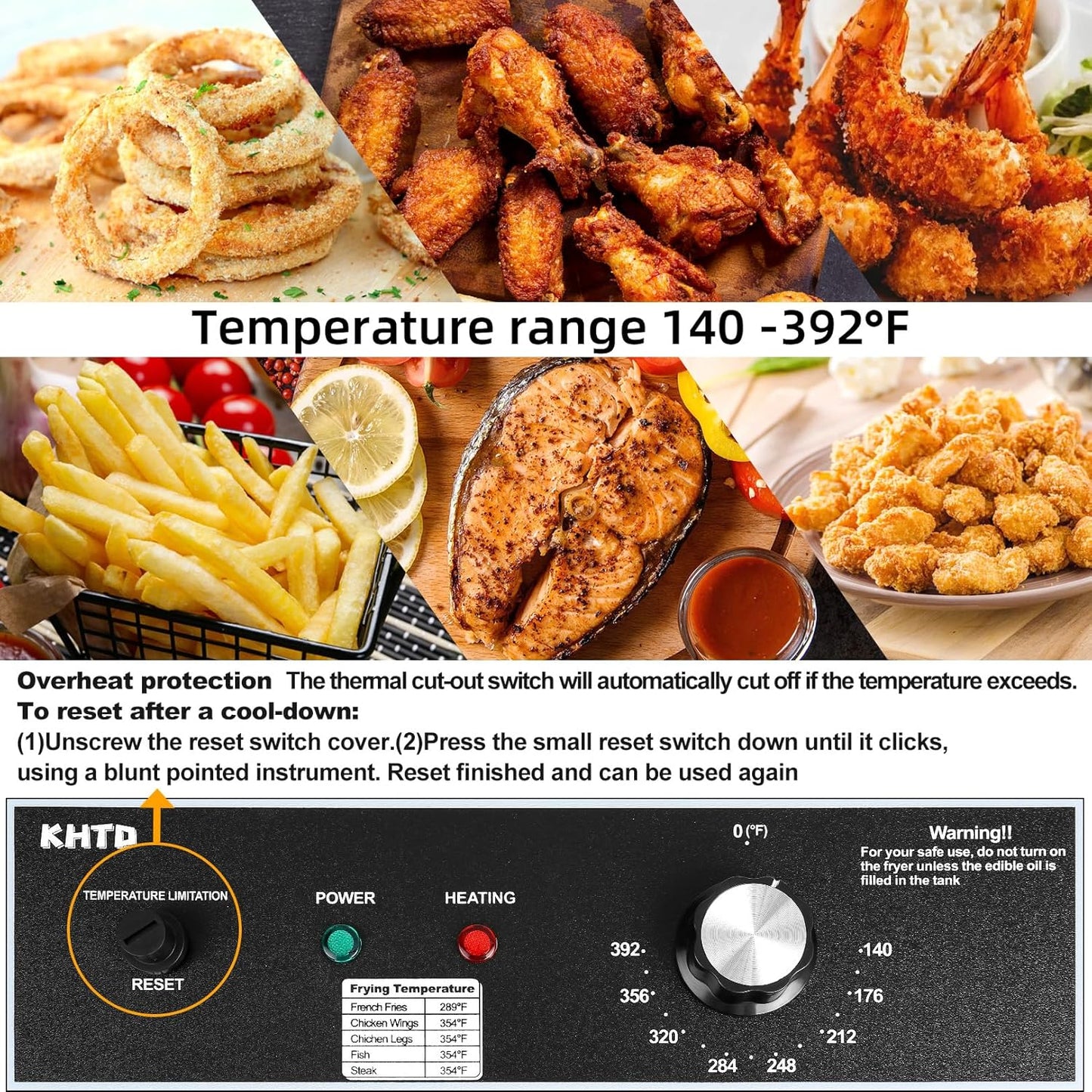 Commercial Deep Fryer, 11.6QT/11L Extra Large Electric Stainless Steel Countertop Oil Fryer with Baskets, with Temperature Control for Restaurant and Home Use