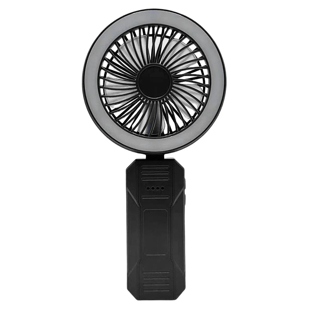Folding Desk Fan with LED Light 4 Speed Portable Cooling Fan for Outdoor Camping