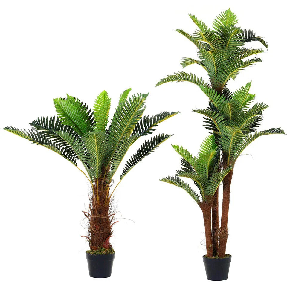 Artificial Palm Tree in Pot Fake Houseplants Indoor Outdoor Tropical Plant Decor
